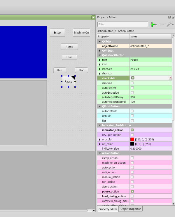 Qt Designer: Вибір властивостей кнопки паузи