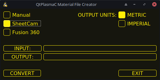 qtplasmac material main sheetcam
