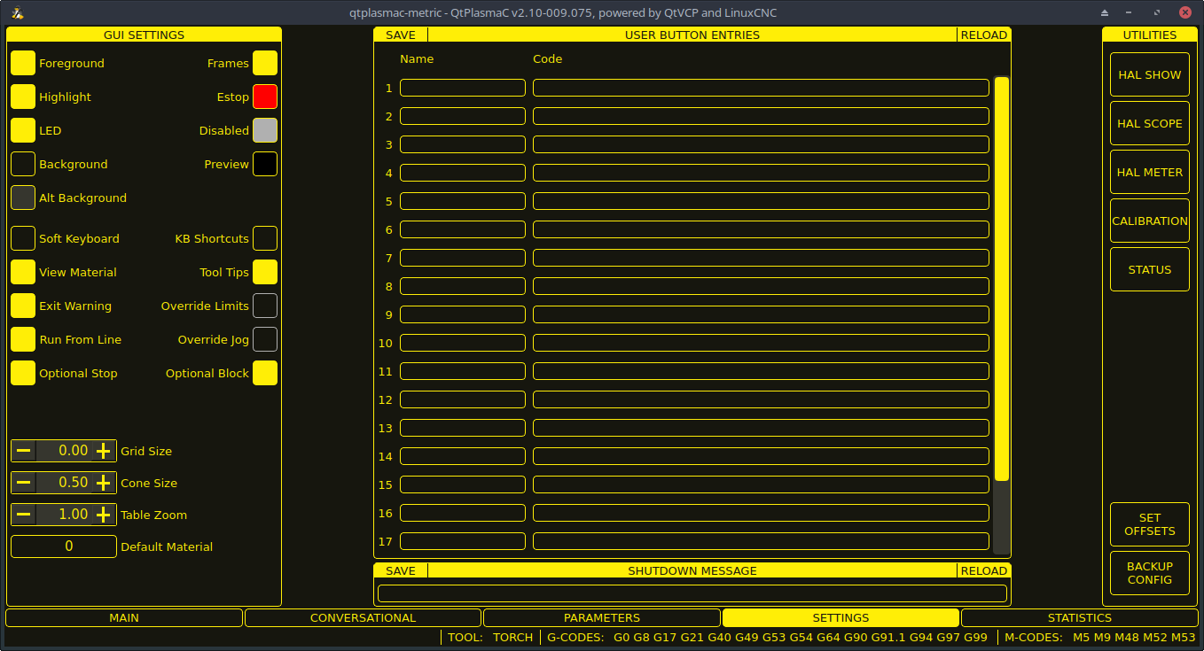 qtplasmac settings