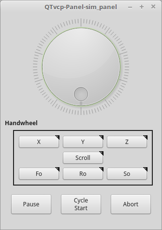 QtVCP sim_panel - Simuliertes Bedienfeld für Bildschirmtests