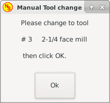 Manual tool change