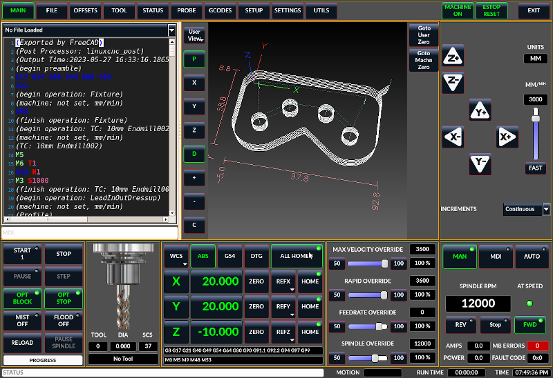 QtDragon, a touch screen GUI based on QtVCP