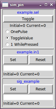 sim_pin es una utilidad de línea de comandos para mostrar y actualizar cualquier cantidad de pines, parámetros o señales que se puedan escribir