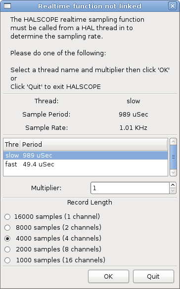 Realtime function not linked dialog