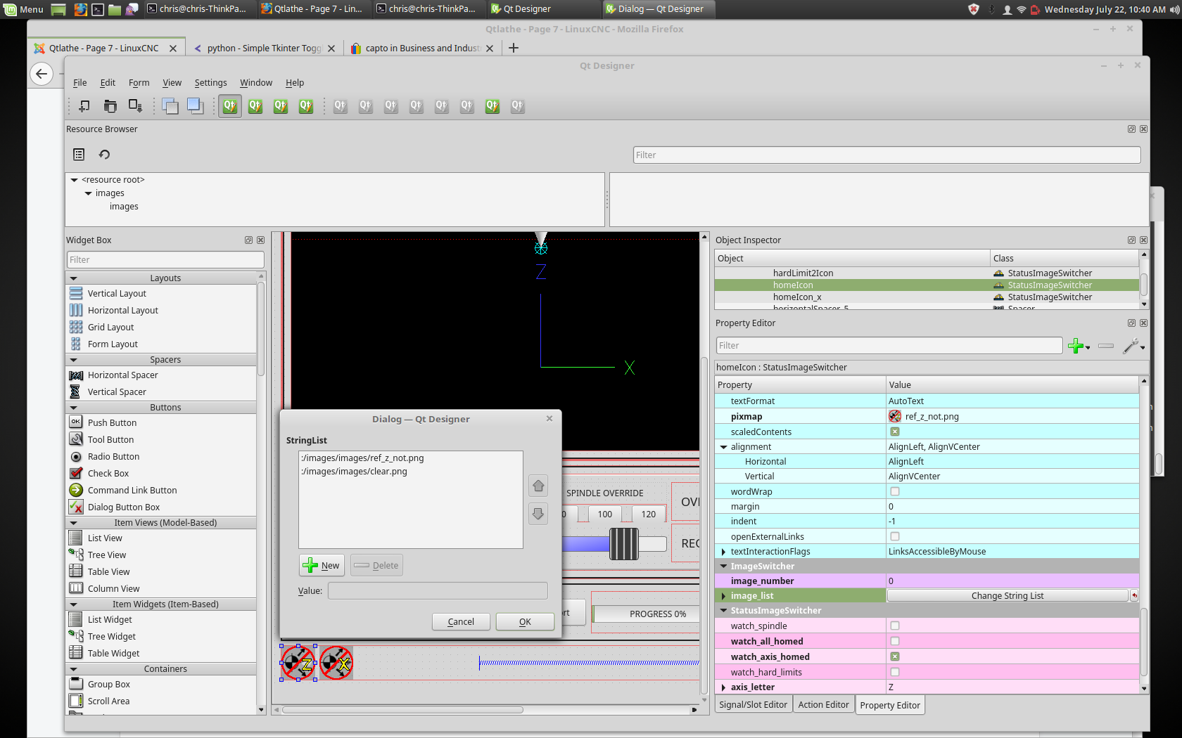 QtVCP Status ImageSwitcher: Controller Status Image Switcher